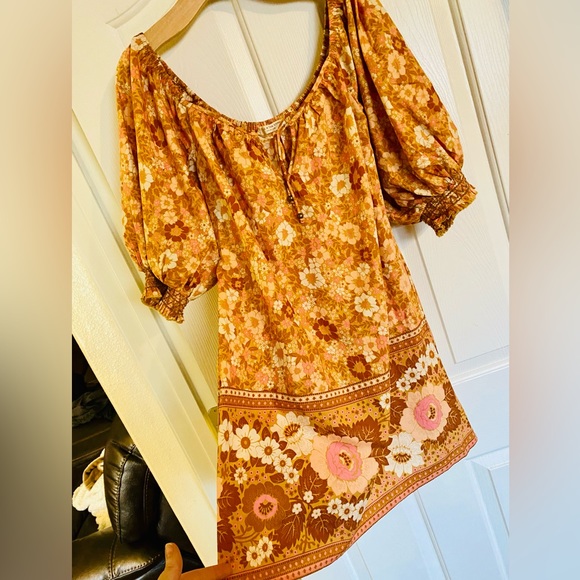 EUC Spell & the Gypsy Collective Peach Anne Tunic Mini Dress - Picture 7 of 16
